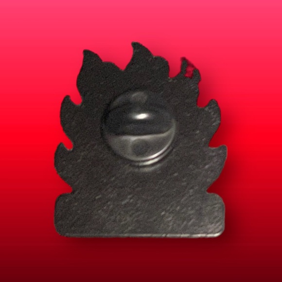 This is Fine (Cat on Fire Drinking Coffee) Brooch/Enamel Pin/Fashion Accessory - Picture 2 of 4